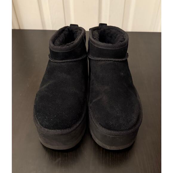 UGG Classic Ultra Mini Platform Boot Women Black 6 EUC - Picture 3 of 7
